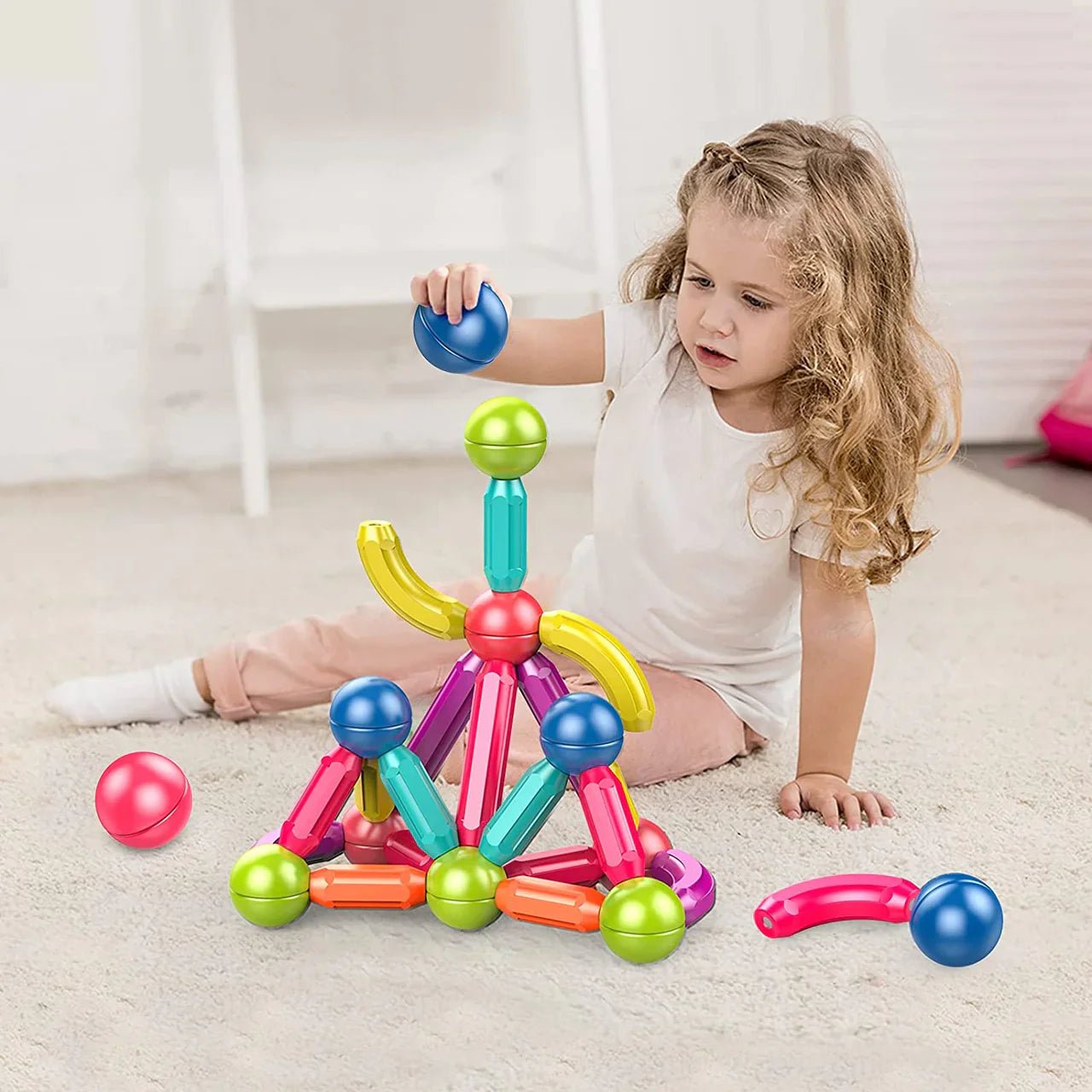 25 PCS DIY 3D Model Magnetic Stick and Ball Construction Set - Kiddie Land