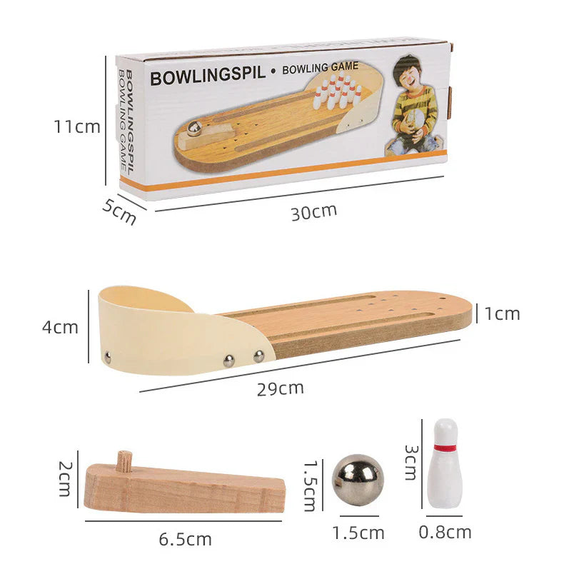 Wooden Mini Bowling Spil Game