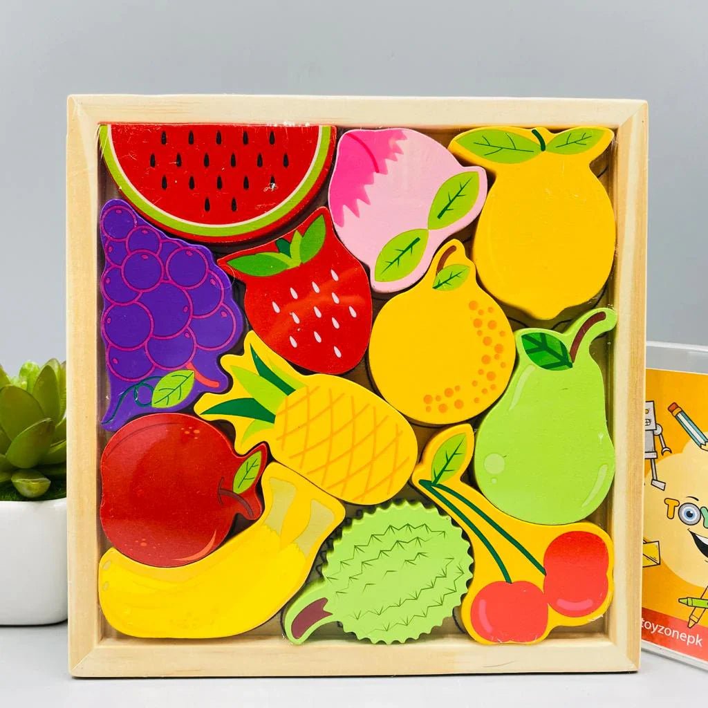 Cartoon Animal Car Wooden Peg Puzzles Board Educational Toy - Kiddie Land