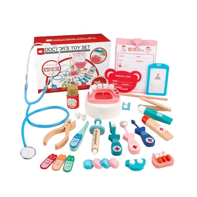 Children's Medical Kit Wooden - Kiddie Land