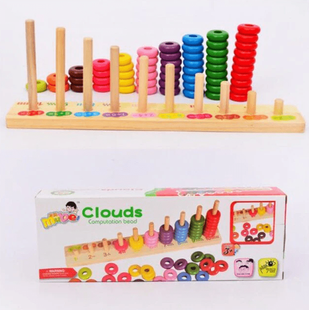 Cloud Computation Bead Wooden Toy - Kiddie Land