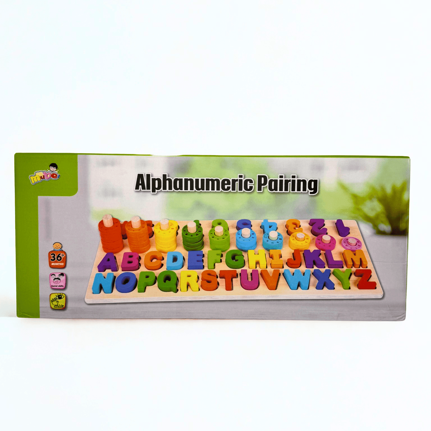 Wooden 3 in 1 Alphanumeric Pairing Toy - Kiddie Land