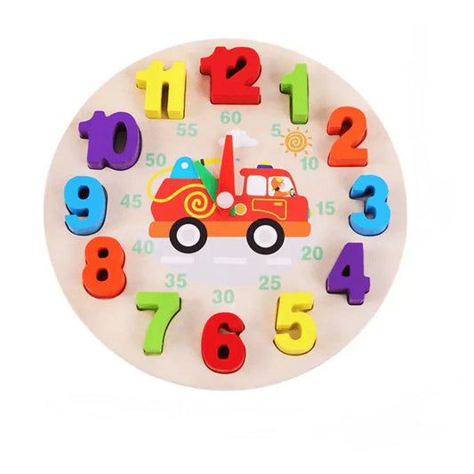 Digital Learning Wooden Clock