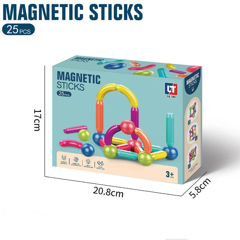 25 PCS DIY 3D Model Magnetic Stick and Ball Construction Set - Kiddie Land