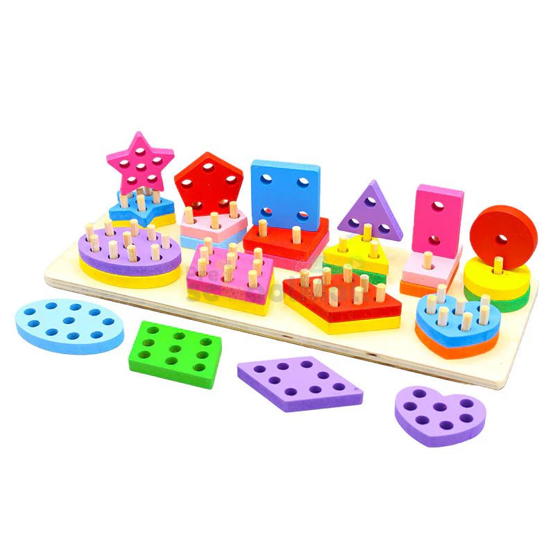 30 Pcs Wooden Shaped Sleeve Column - Kiddie Land