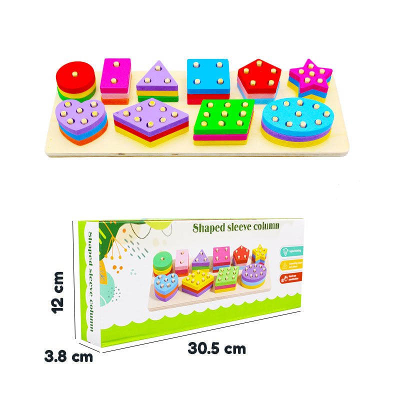 30 Pcs Wooden Shaped Sleeve Column - Kiddie Land