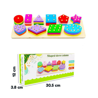 30 Pcs Wooden Shaped Sleeve Column - Kiddie Land