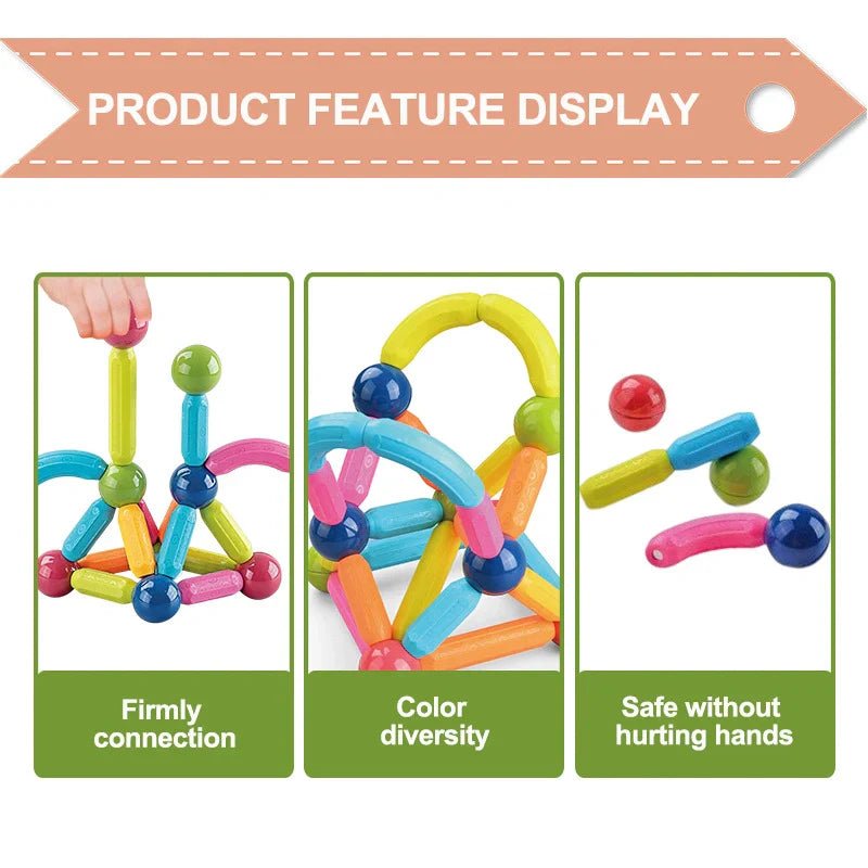 36 Pieces DIY 3D Model Magnetic Stick and Ball Construction Set - Kiddie Land