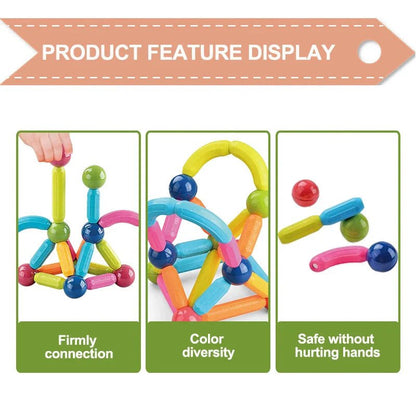 36 Pieces DIY 3D Model Magnetic Stick and Ball Construction Set - Kiddie Land