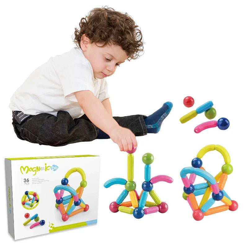 36 Pieces DIY 3D Model Magnetic Stick and Ball Construction Set - Kiddie Land