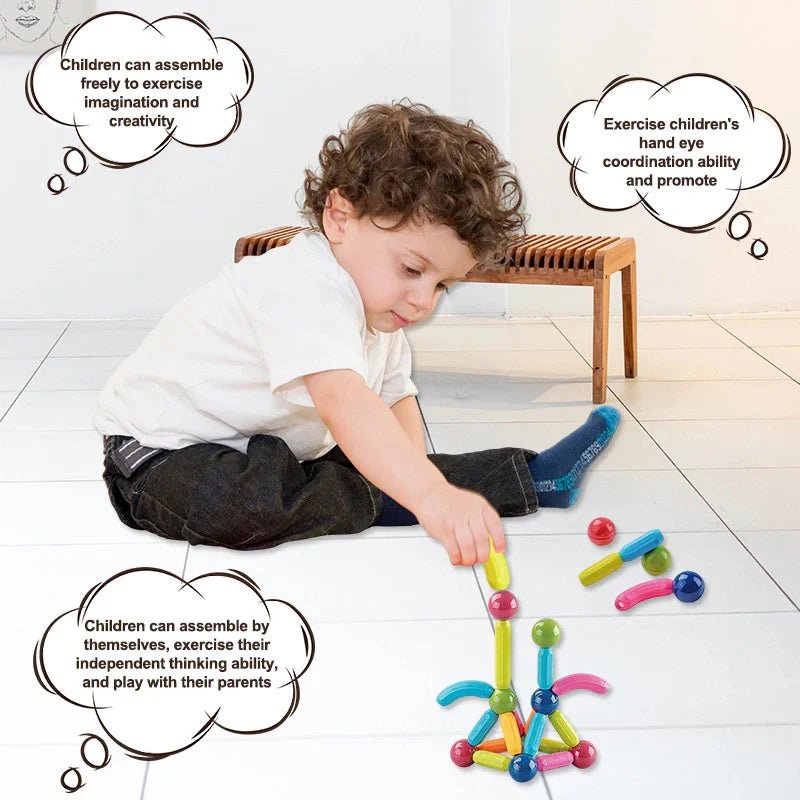 36 Pieces DIY 3D Model Magnetic Stick and Ball Construction Set - Kiddie Land