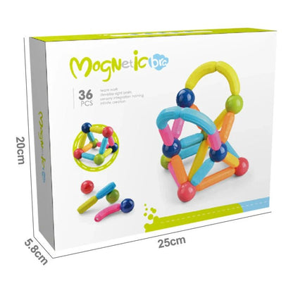36 Pieces DIY 3D Model Magnetic Stick and Ball Construction Set - Kiddie Land