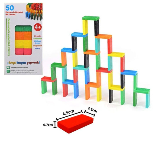 50PCs Domino Wooden Blocks - Kiddie Land
