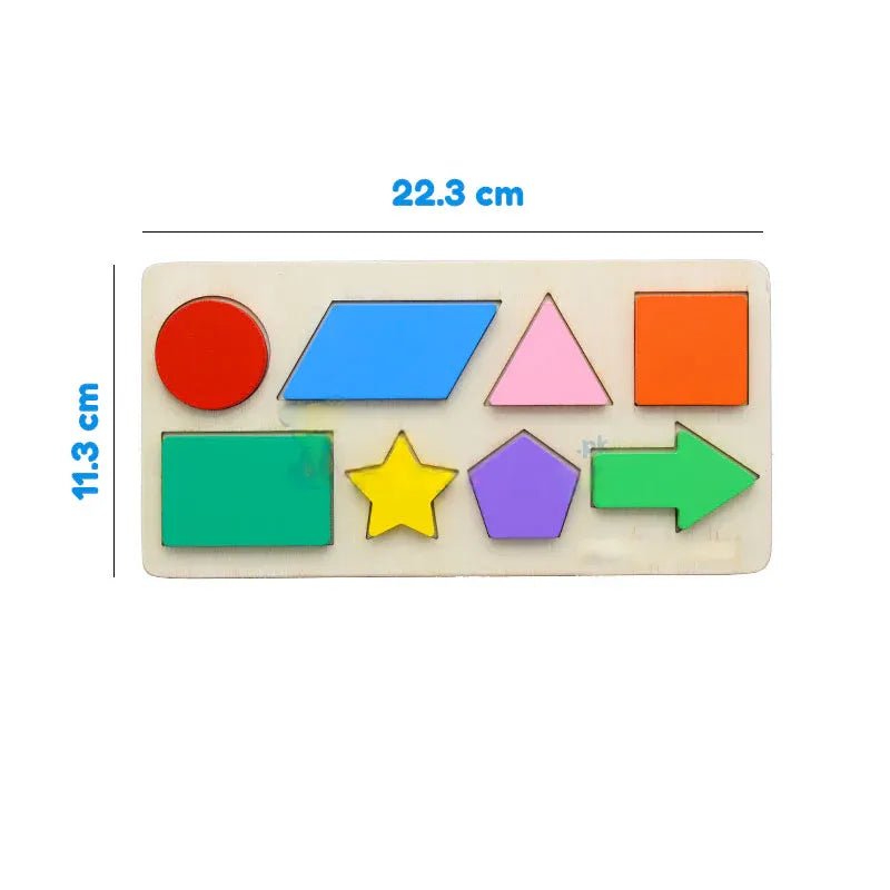 8 Pcs Geometry Shapes Puzzle Board - Kiddie Land