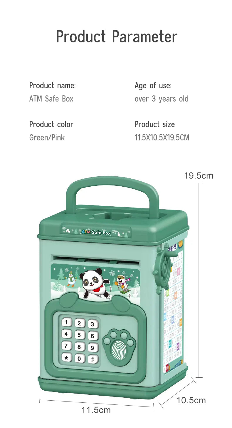 Cute ATM Machine with Fingerprint Password & Music