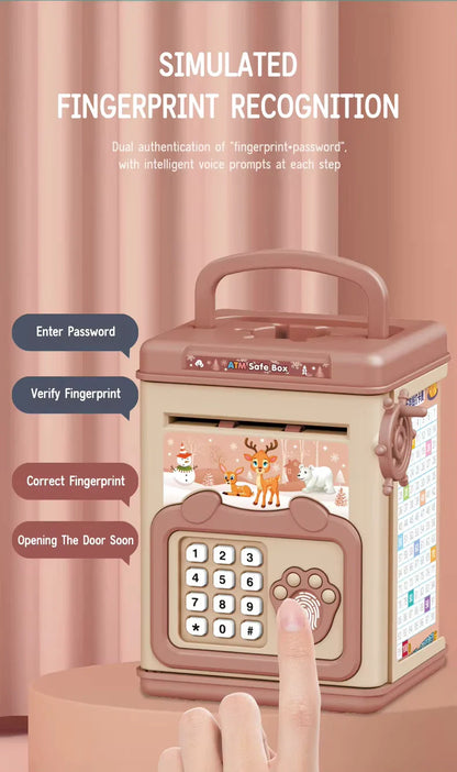 Cute ATM Machine with Fingerprint Password & Music