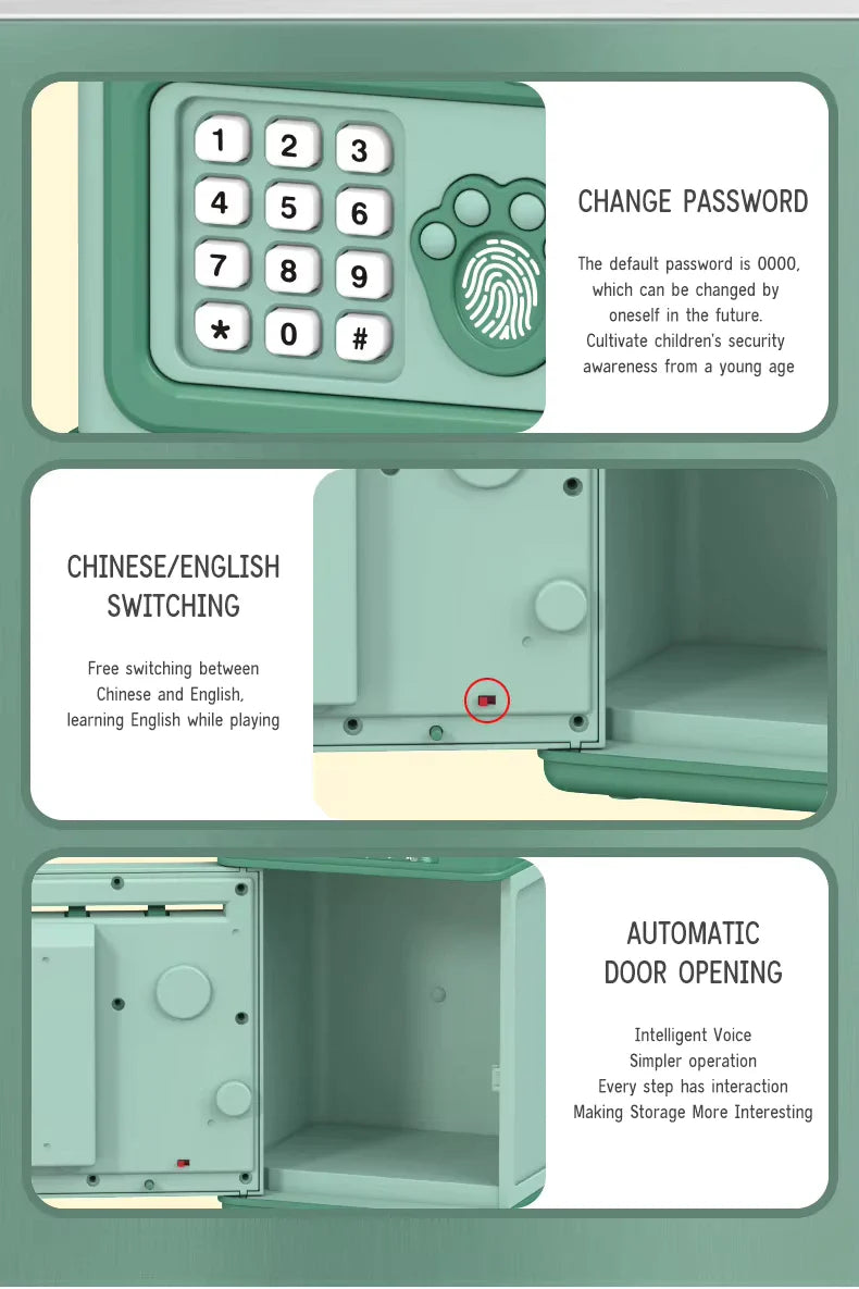 Cute ATM Machine with Fingerprint Password & Music