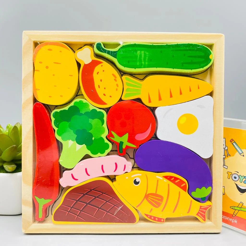 Cartoon Animal Car Wooden Peg Puzzles Board Educational Toy - Kiddie Land