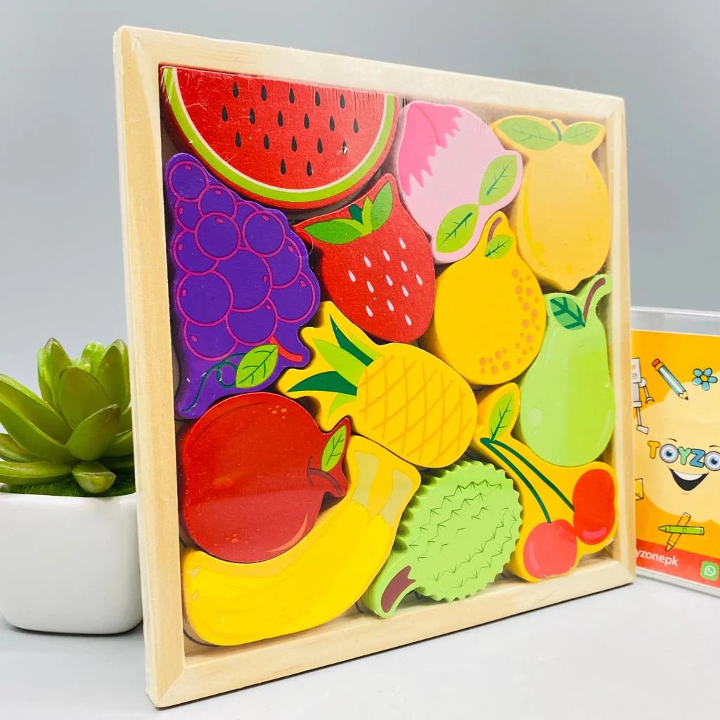 Cartoon Animal Car Wooden Peg Puzzles Board Educational Toy - Kiddie Land