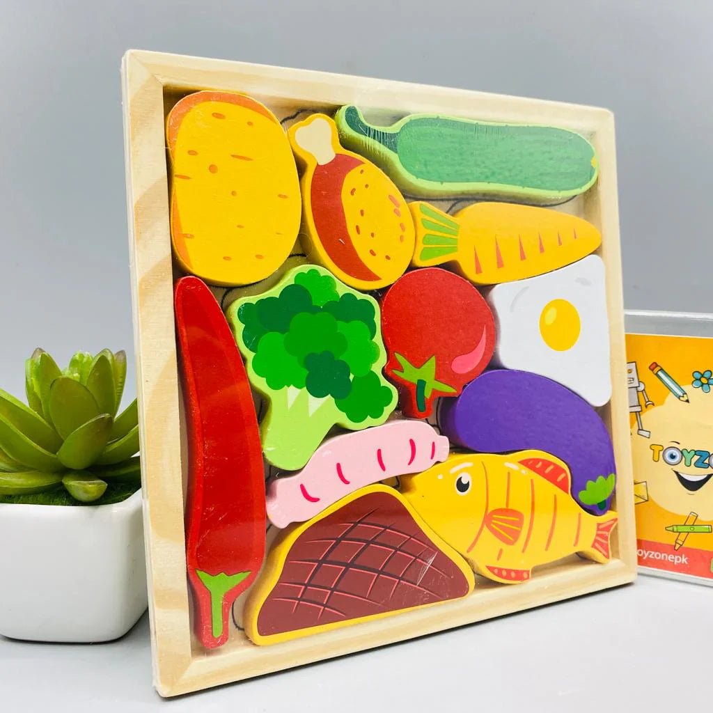 Cartoon Animal Car Wooden Peg Puzzles Board Educational Toy - Kiddie Land