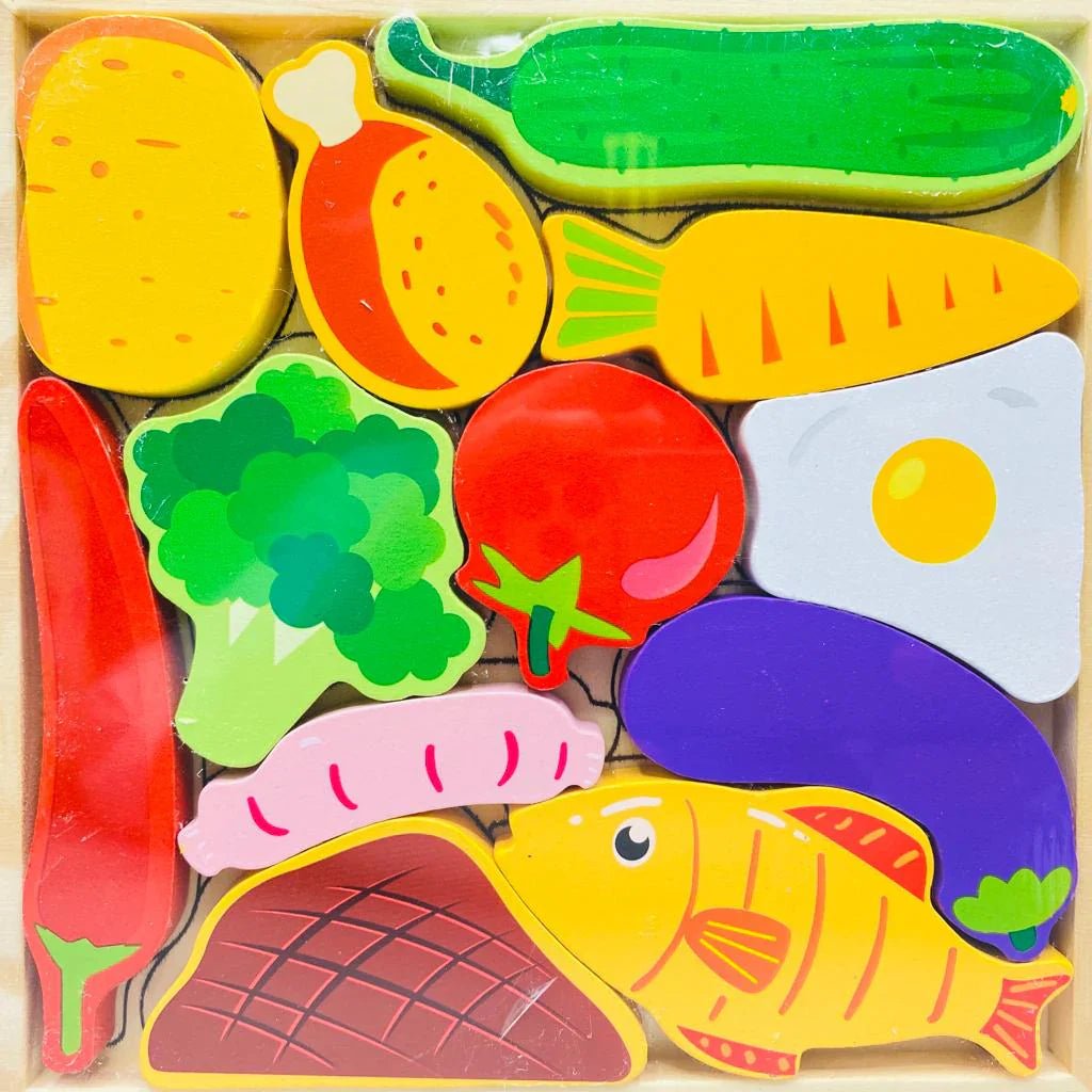 Cartoon Animal Car Wooden Peg Puzzles Board Educational Toy - Kiddie Land