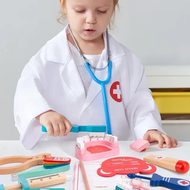 Children's Medical Kit Wooden - Kiddie Land