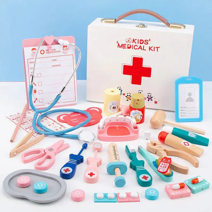 Children's Medical Kit Wooden - Kiddie Land