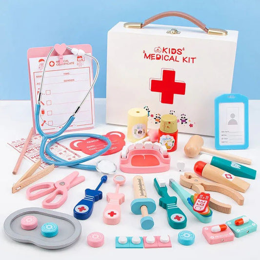 Children's Medical Kit Wooden - Kiddie Land