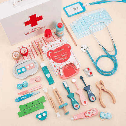 Children's Medical Kit Wooden - Kiddie Land