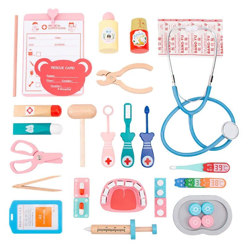 Children's Medical Kit Wooden - Kiddie Land