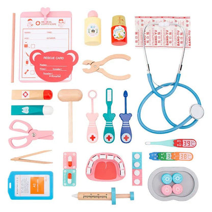 Children's Medical Kit Wooden - Kiddie Land