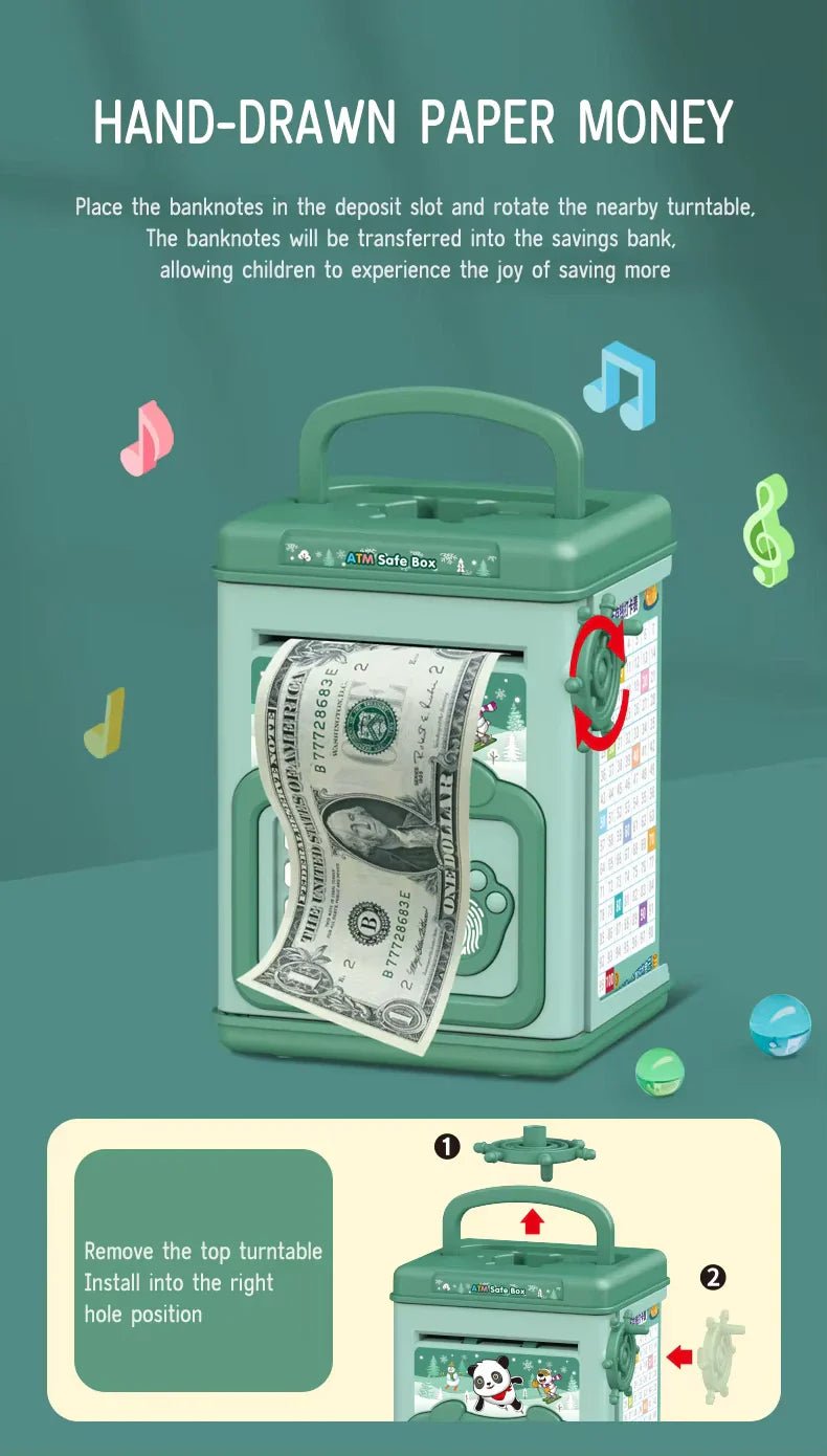 Cute ATM Machine with Fingerprint Password & Music - Kiddie Land