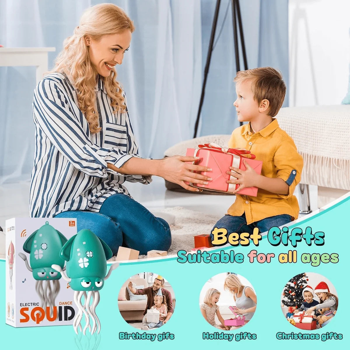 Electric Crawling Octopus Toy With Lights & Music