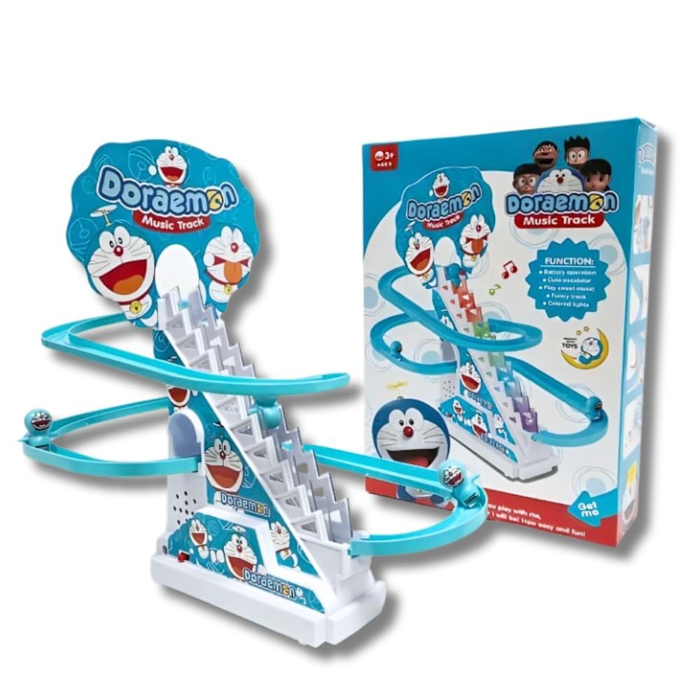 Electric Doraemon Slide Racing Track Set With Lights & Music - Kiddie Land