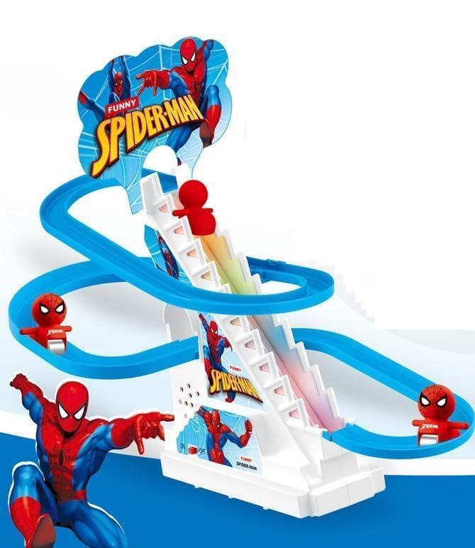 Electric Spider - man Slide Racing Track Set With Lights & Music - Kiddie Land