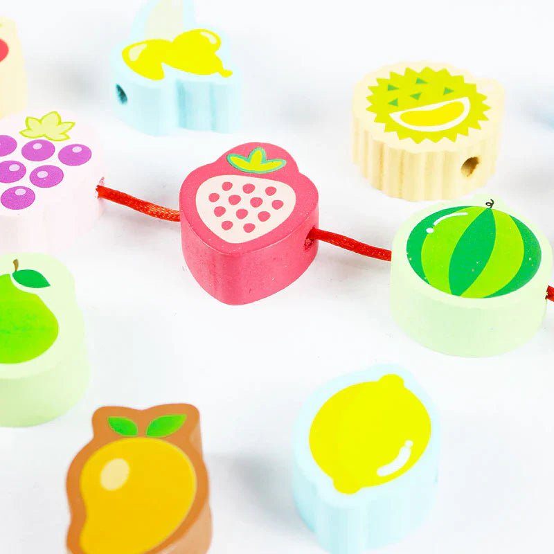 Fruits Wooden Threading & Lacing Game 1884 - Kiddie Land