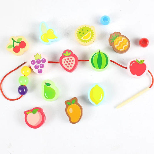 Fruits Wooden Threading & Lacing Game 1884 - Kiddie Land