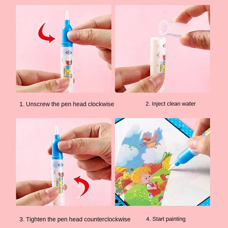 Magic Water Drawing Coloring Book - Kiddie Land