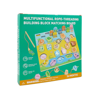 Multifunctional Rope - Threading Building Block Matching Board - Kiddie Land