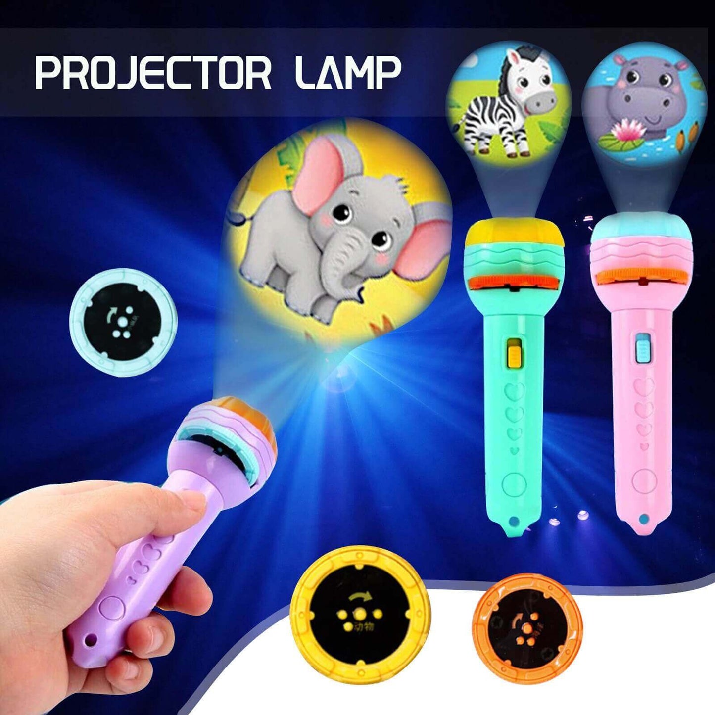 Projection Flashlight for Kids (3 Discs) - Kiddie Land