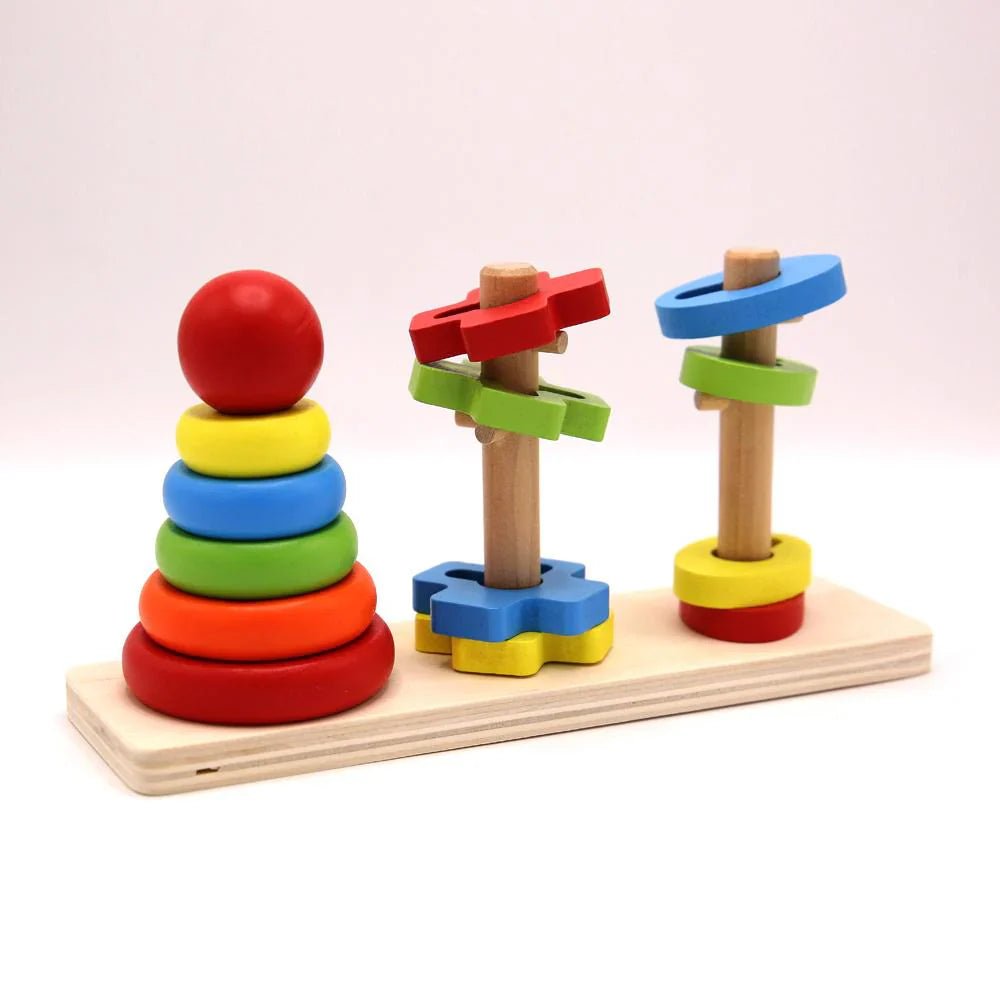 Rainbow Three Column Tower Shape Educational Toys - Kiddie Land