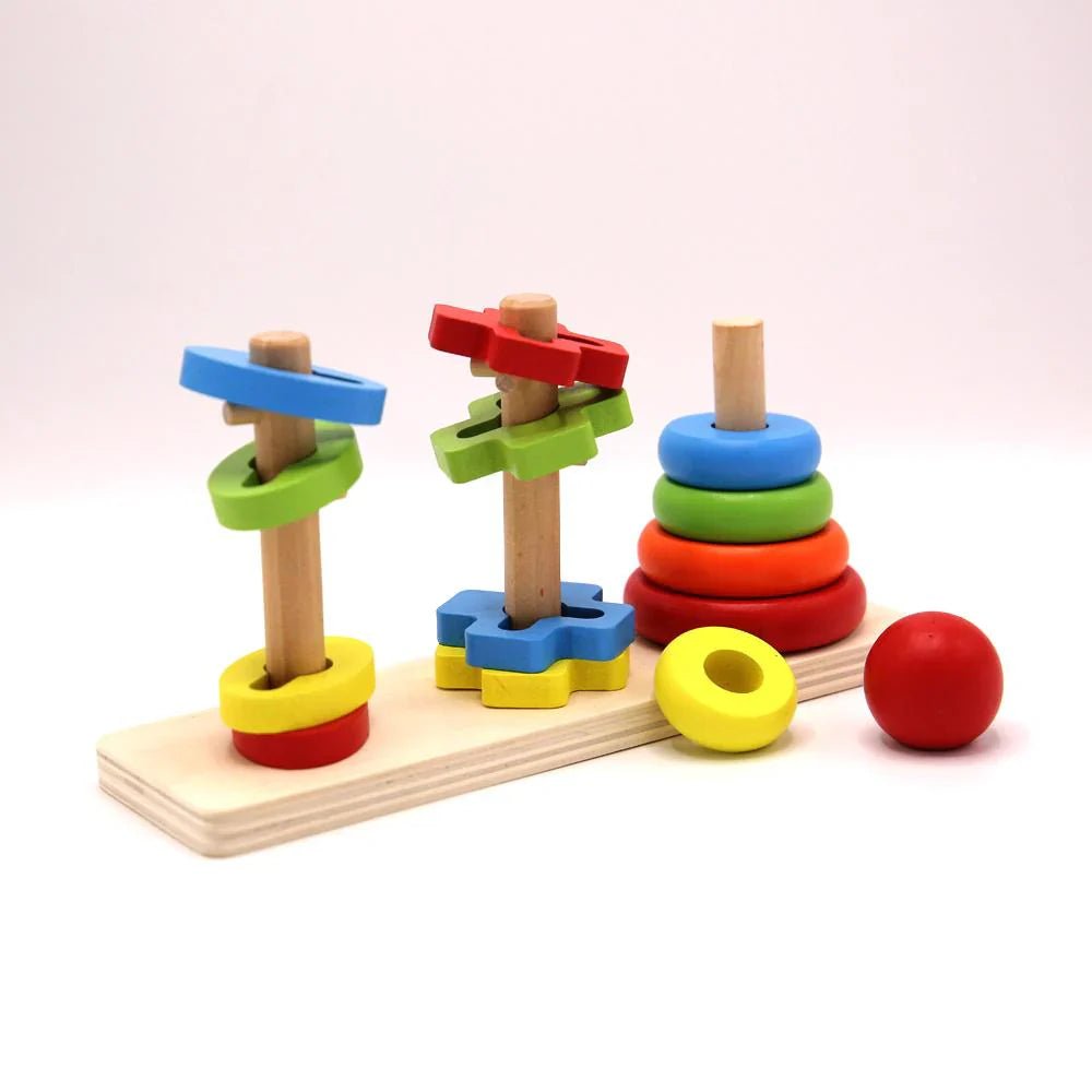 Rainbow Three Column Tower Shape Educational Toys - Kiddie Land