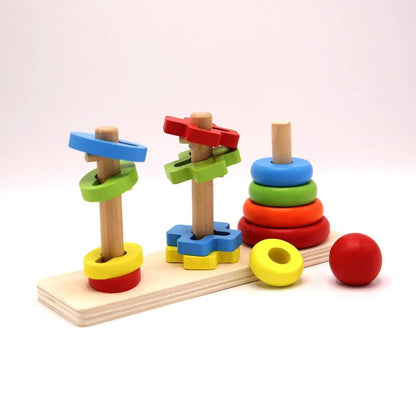 Rainbow Three Column Tower Shape Educational Toys - Kiddie Land