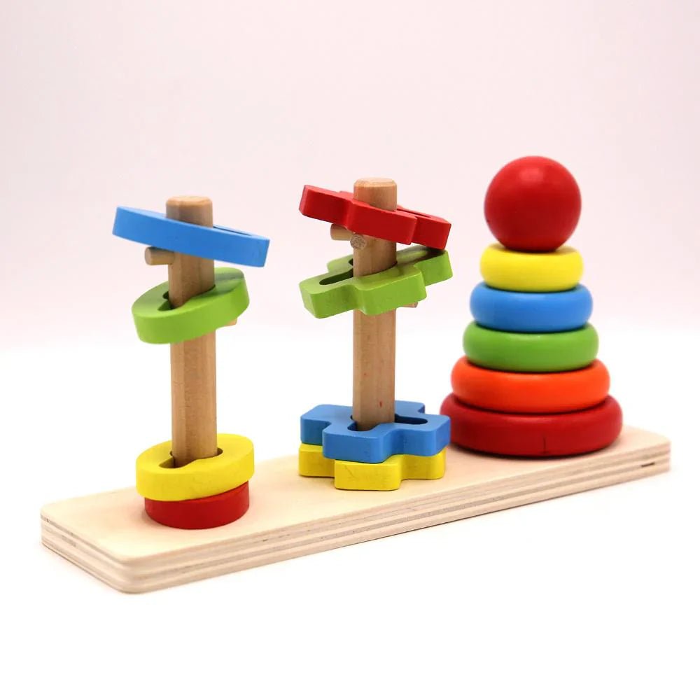 Rainbow Three Column Tower Shape Educational Toys - Kiddie Land