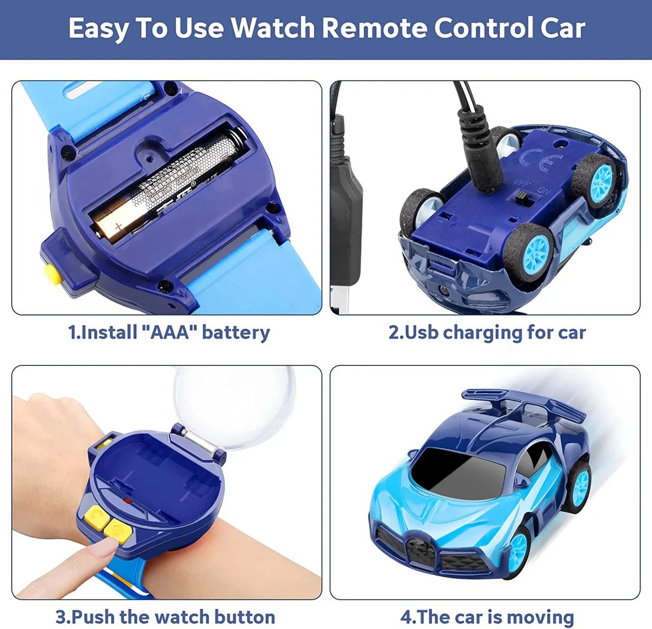 Remote Control Wrist Car Watch - Kiddie Land
