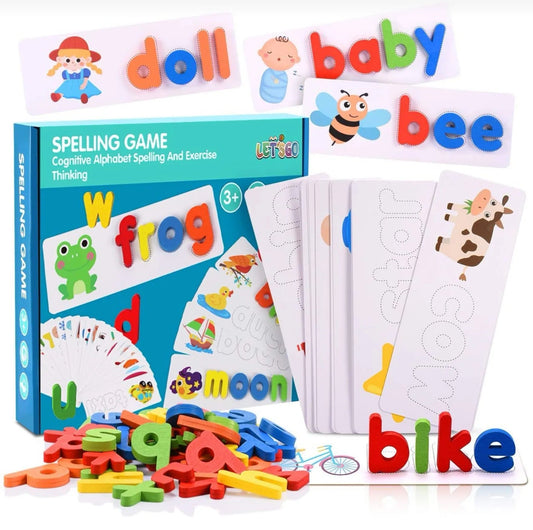 Spelling Game: Numbers, Letters Matching & Tracing (3 in 1) - Kiddie Land