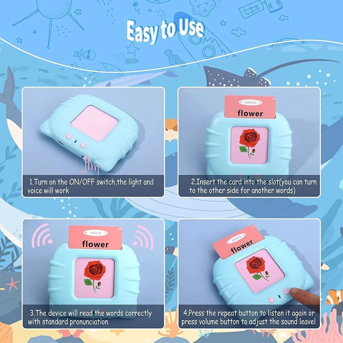 Talking Flash Card Educational Game Set for Preschool Kids - Kiddie Land