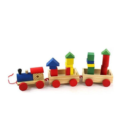The Three Section Train Blocks Wooden Toy - Kiddie Land