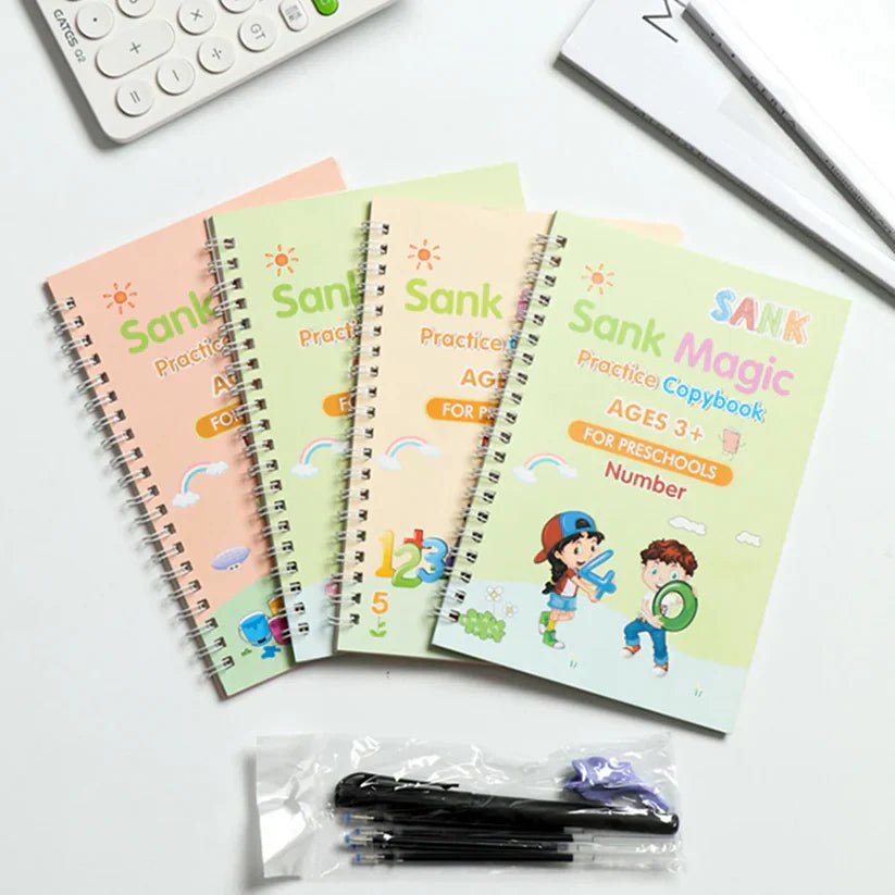 Three In One Kids Learning Deal (Sank Magic Book + Water Magic Book + 8.5 Inches Writing Tablet) - Kiddie Land