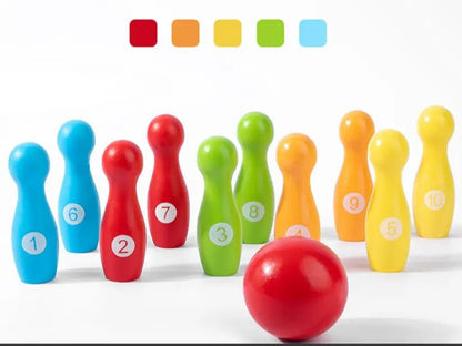 Wooden Bowling Spill Game for Kids - Kiddie Land